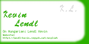 kevin lendl business card